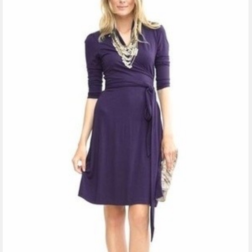 Banana Republic Purple Wrap Dress